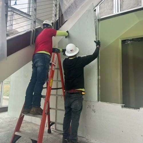 A photo showing the installation of ballistic paneling to provide the ultimate protection against potential threats