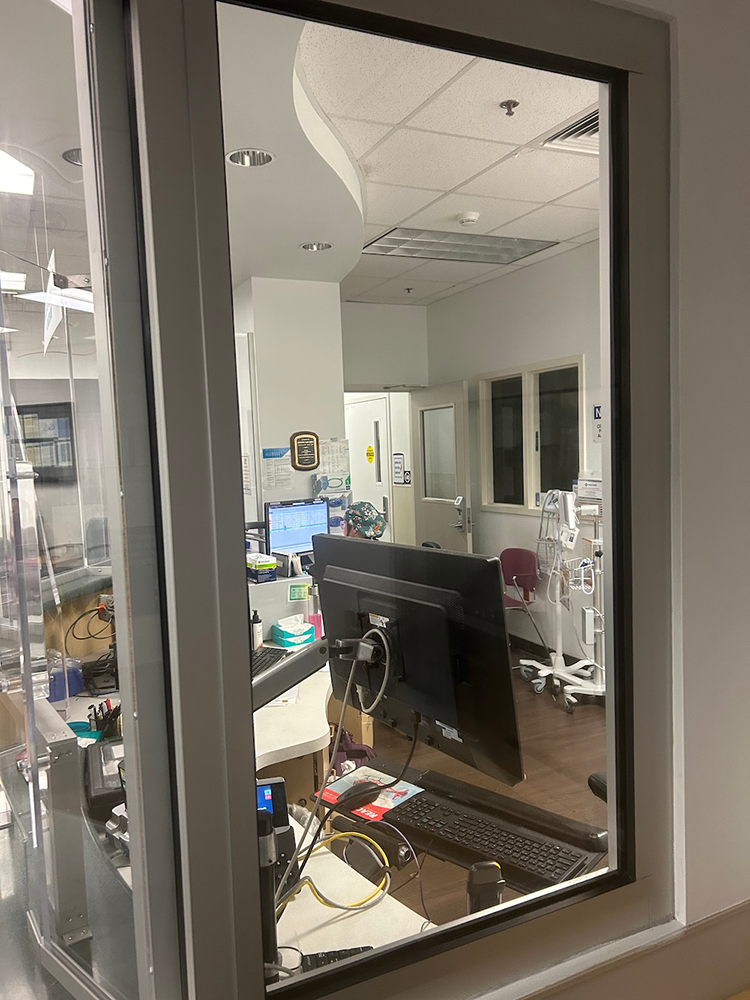 Acrylic bulletproof glass windows designed to enhance safety measures in a healthcare facility to create a more secure environment versus regular glass