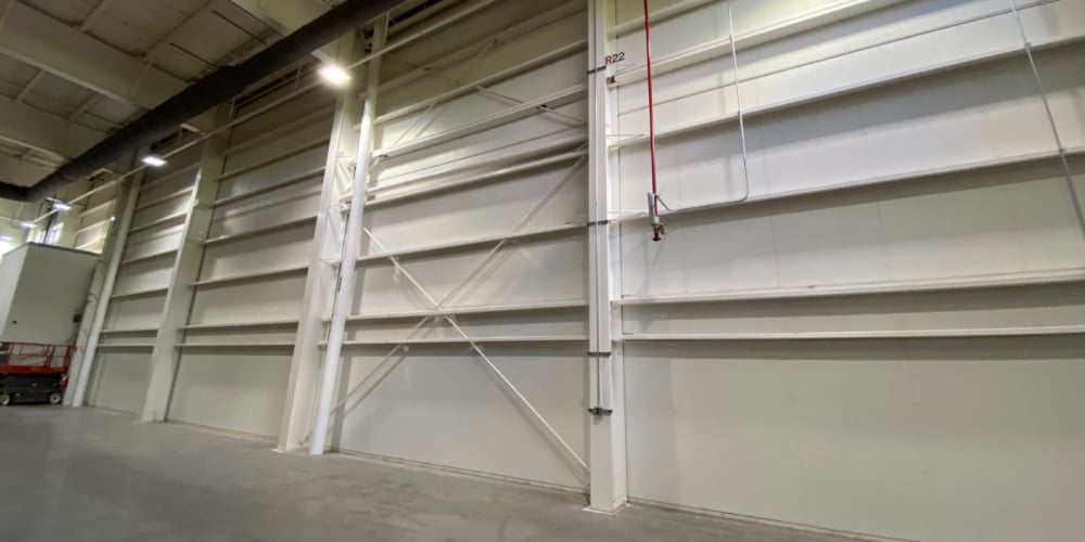 An example of bullet-resistant fiberglass panels integrated into the walls of a building to offer protection from perceived threats