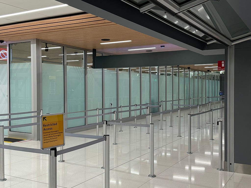 An example where glass-clad polycarbonate glazing was an excellent material to meet tough standards for ballistic protection while offering the benefits of a clean appearance