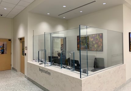 Bulletproof Transaction Windows for a Healthcare Facility