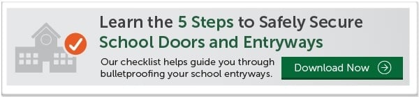 secure school door and entryway