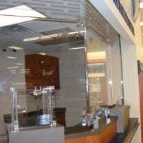 Bank bulletproof glass barrier