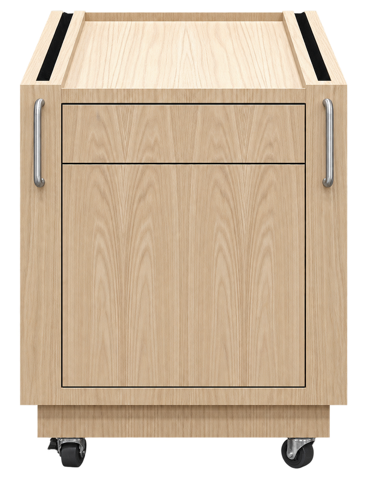 Wood security podium - back