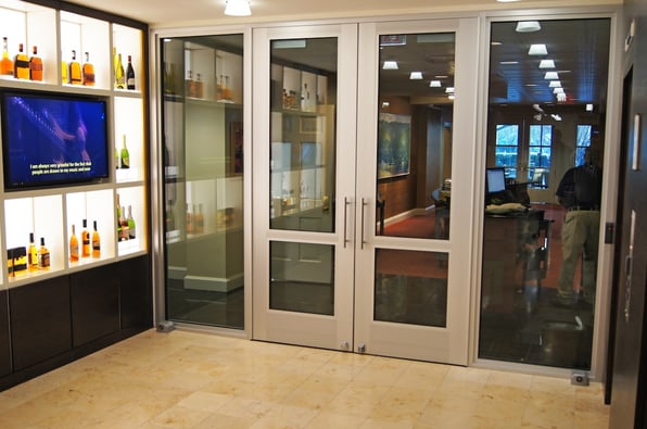 A set of bulletproof doors at a distillery company