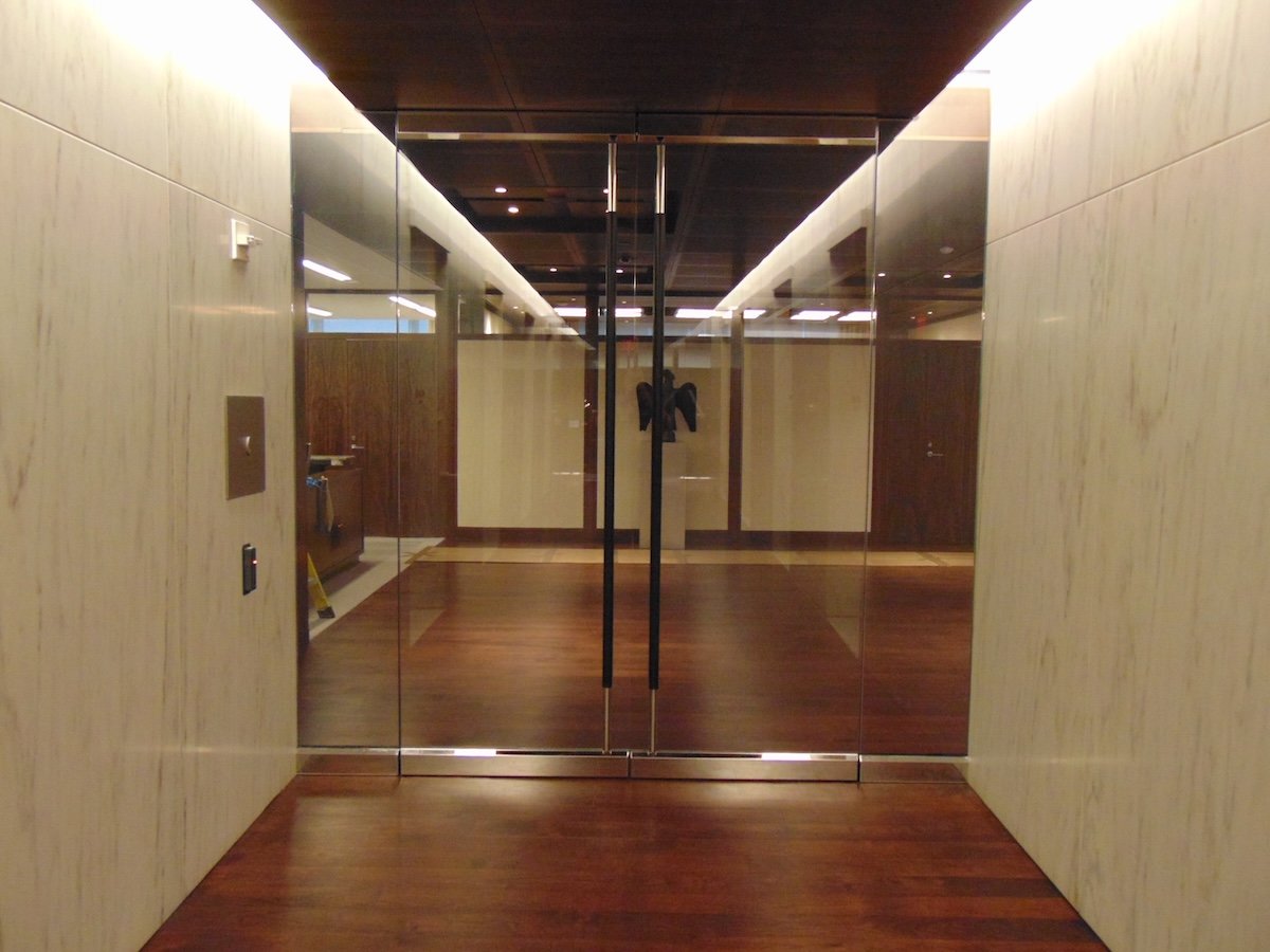 executive protection double glass door