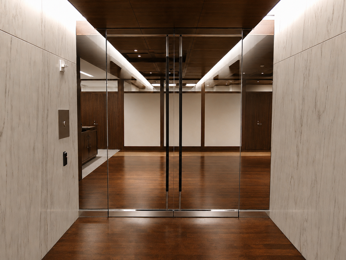 Bulletproof glass door