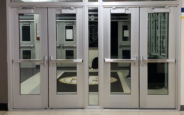 set of double school doors