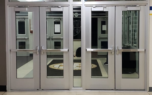 set of double school doors