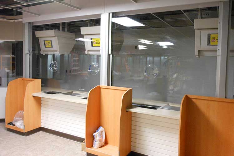 Convenience store bulletproof barrier
