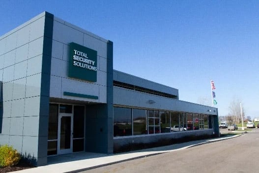 A photo of the Total Security Solutions headquarters where custom solutions, from bullet-resistant transaction windows to doors, are designed and manufactured to meet a facilitys specific secur